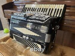 Vintage Titano Accordion Made in Italy, Black model Grand, 120 bass, 41 keys