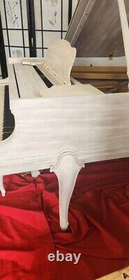 White Driftwood Art Case, Steinway Model XR 6'2 (VIDEO/WARRANTY) Shabby Chic