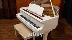 White Yamaha baby grand piano (53, never used condition, 1995 model C1, white)
