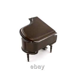 Wooden grand piano model with stool mini instrument 1/12 miniature